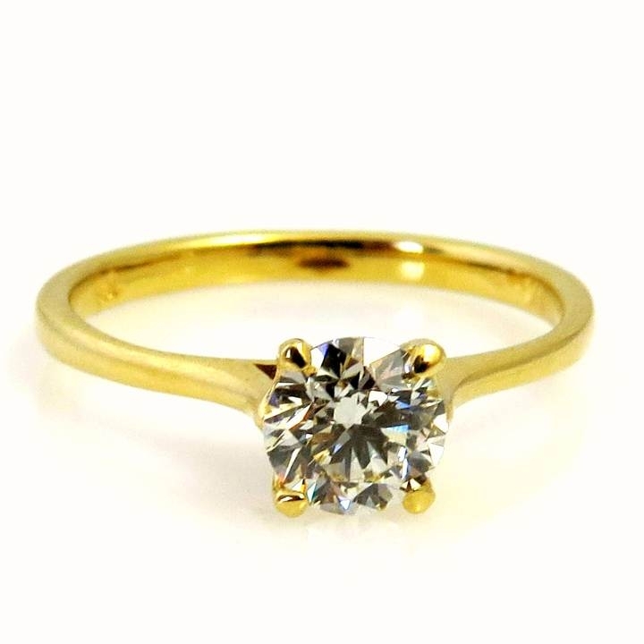 טבעת אירוסין זהב צהוב ויהלום מסוג סוליטר